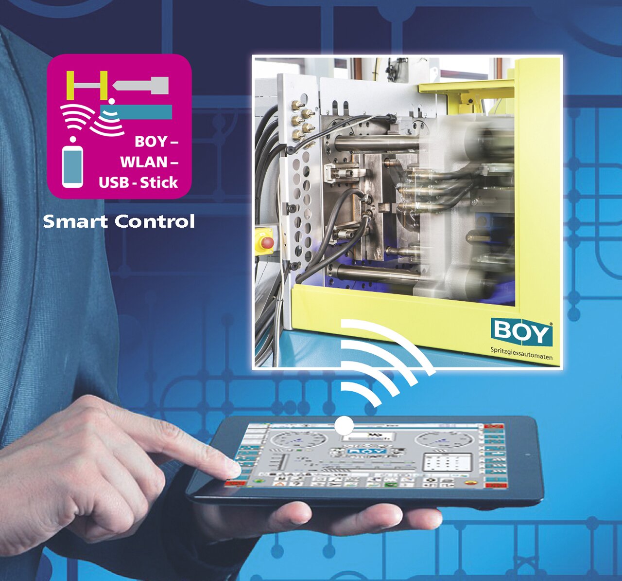 Boy-machine control via WLAN-stick on a mobile end device. (Source: Boy)