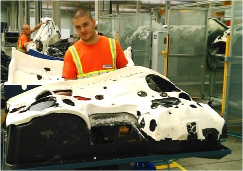 IAC’s injection-moulded inner dash insulation production line at its new Prestice 2 facility (Picture: IAC Group)